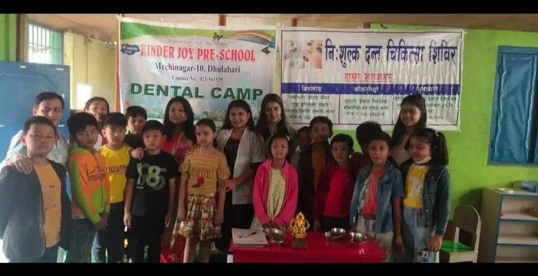 Community Dental Camp at Kinder Joy Pre-School, Dhulabari